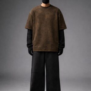 Vintage Acid Wash Oversized T-Shirt (DARK OLIVE)