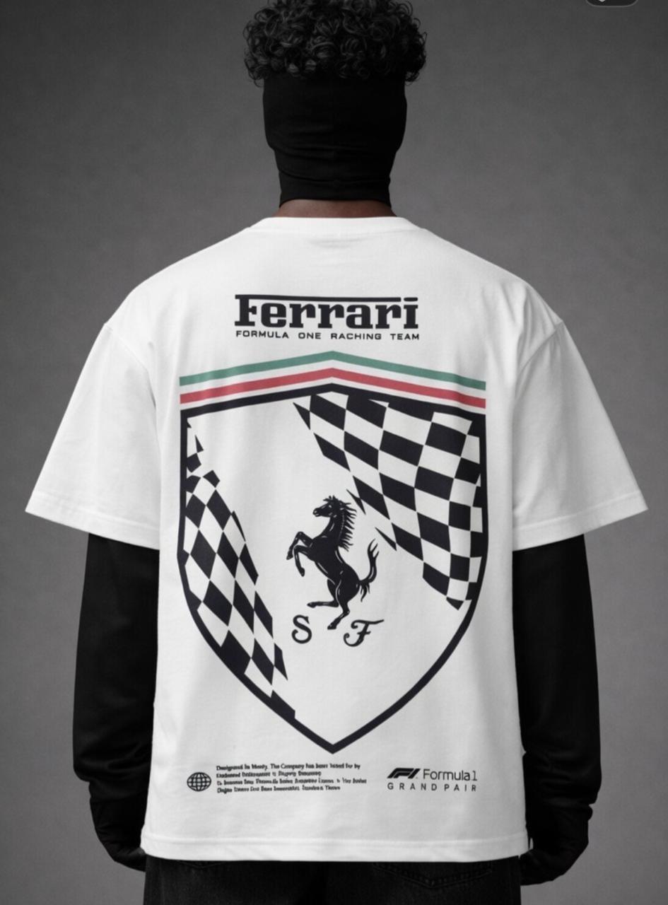 Ferrari Inspired Racing Shield Graphic T-Shirt