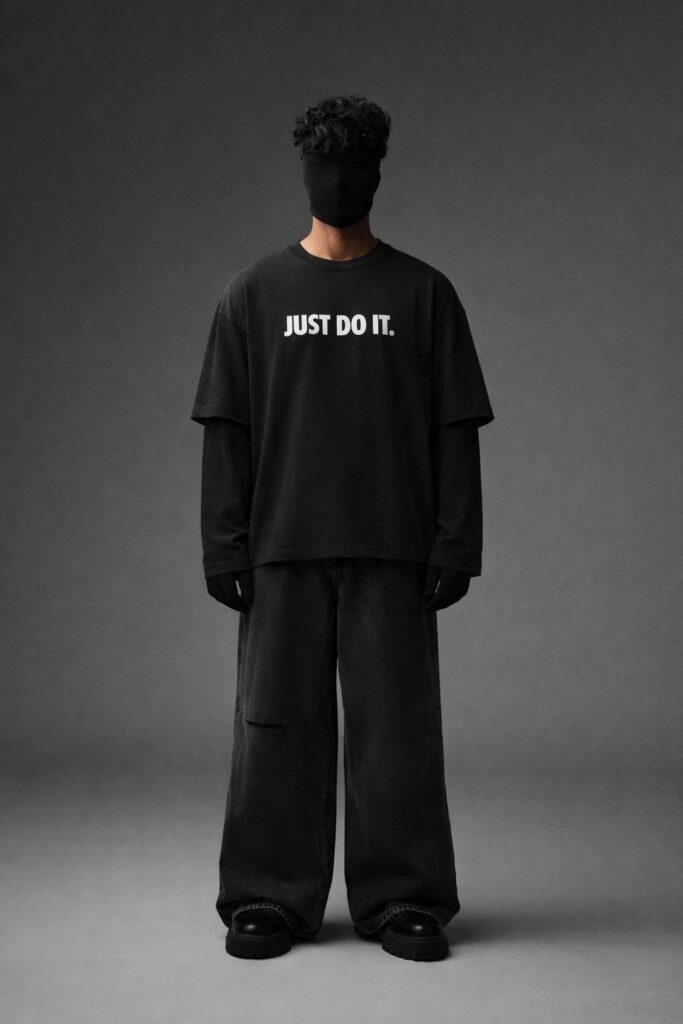 Just Do It Air Graphic Oversized T-Shirt (Black)