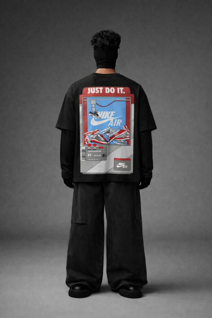 Just Do It Air Graphic Oversized T-Shirt (Black)