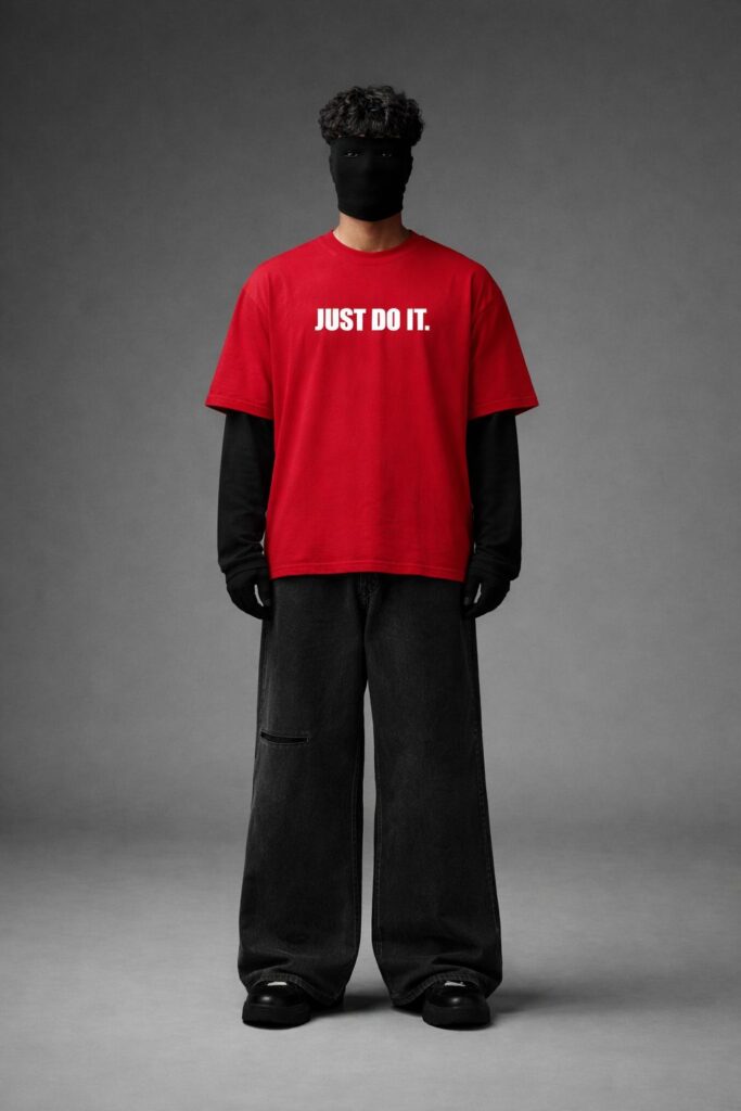 Just Do It Air Graphic Oversized T-Shirt (RED)