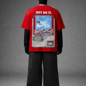 Just Do It Air Graphic Oversized T-Shirt (RED)