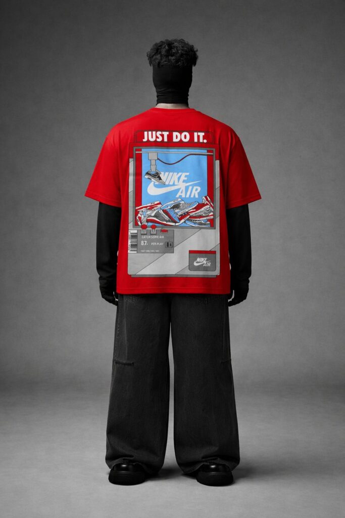 Just Do It Air Graphic Oversized T-Shirt (RED)
