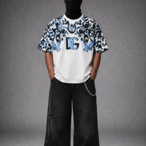 Monogram Contrast Panel Streetwear T-Shirt