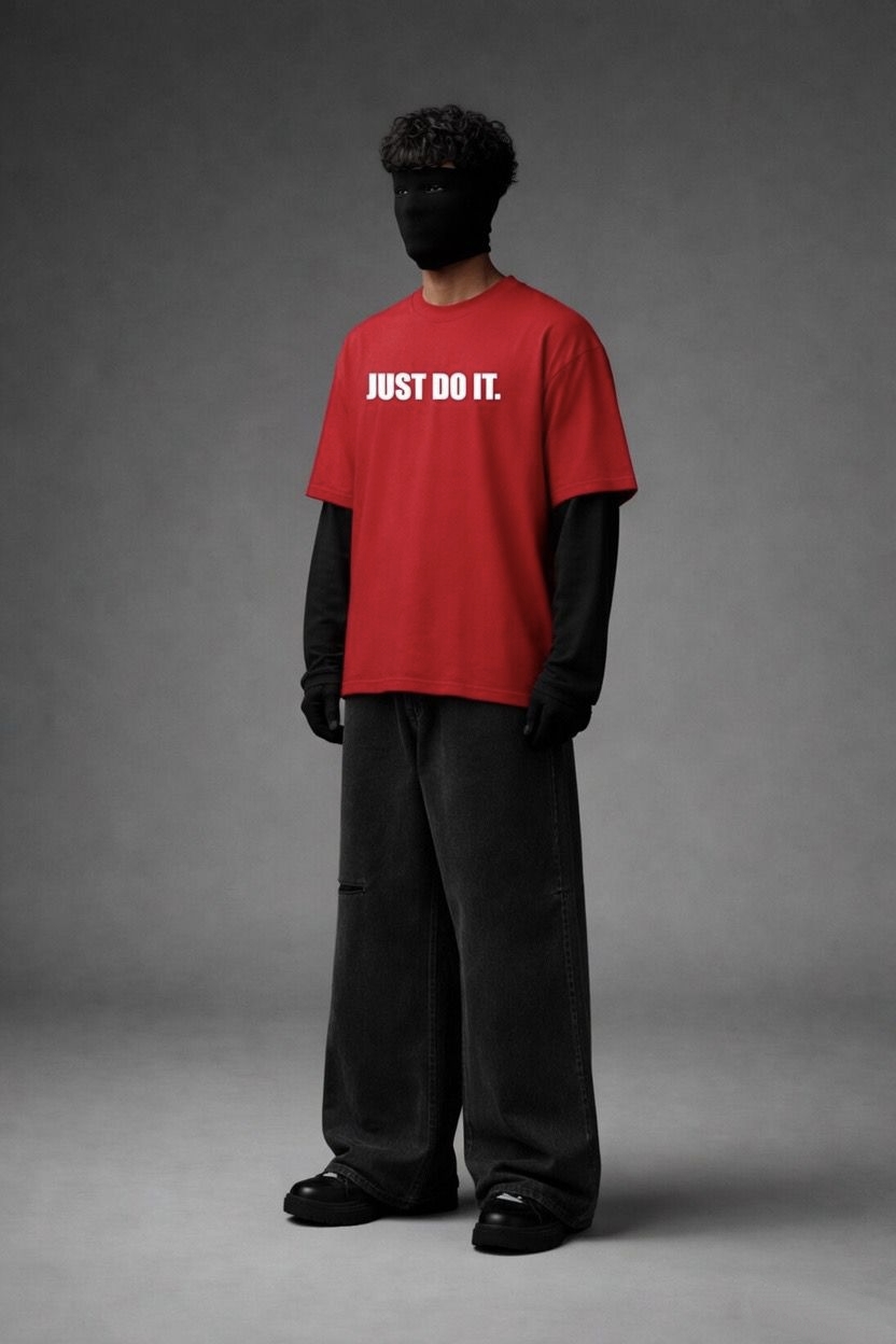 Just Do It Air Graphic Oversized T-Shirt (RED)