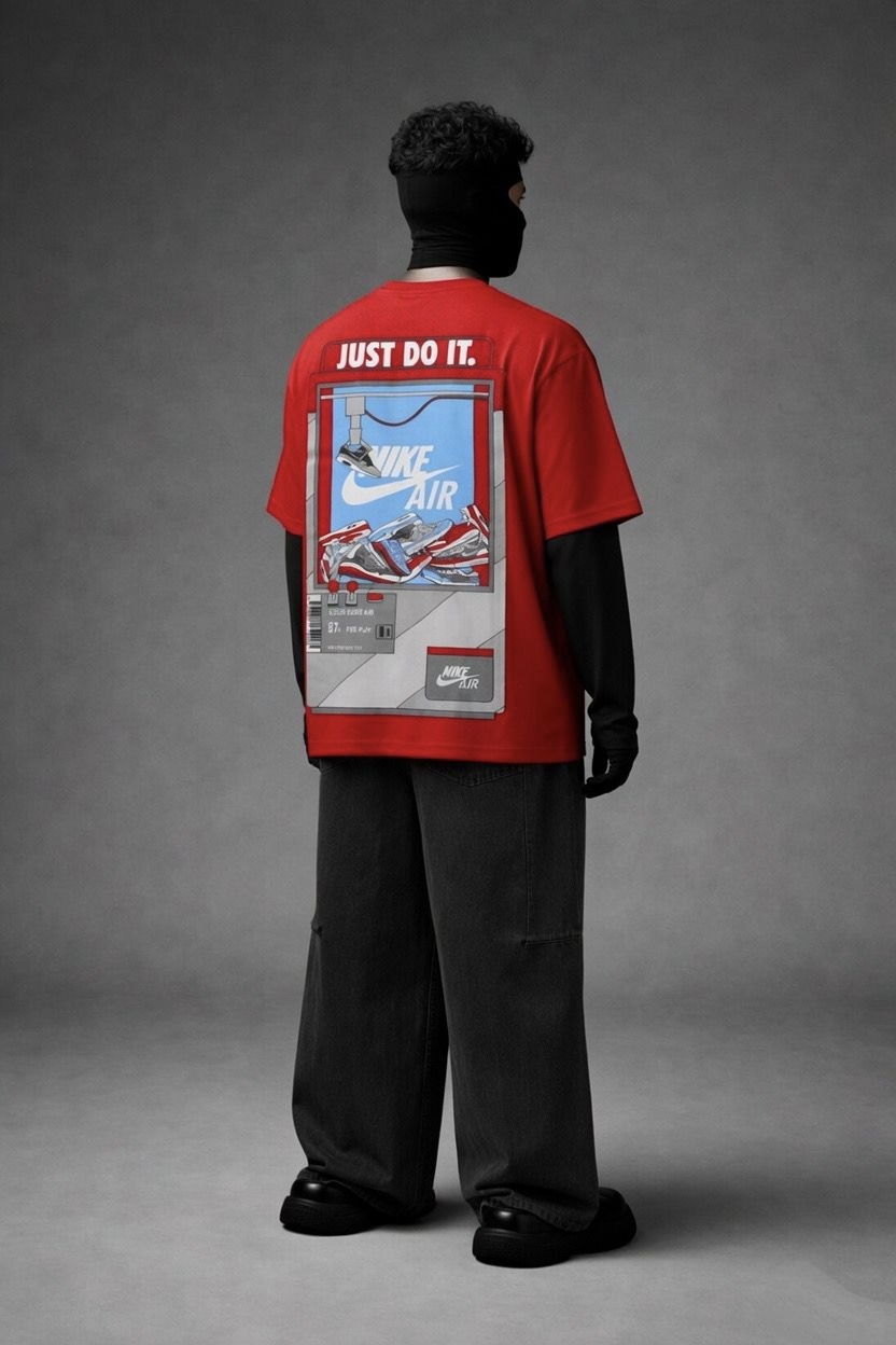 Just Do It Air Graphic Oversized T-Shirt (RED)