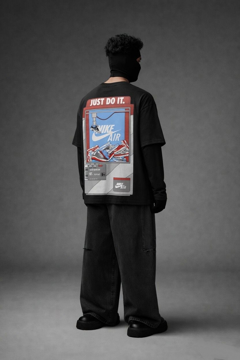 Just Do It Air Graphic Oversized T-Shirt (Black)