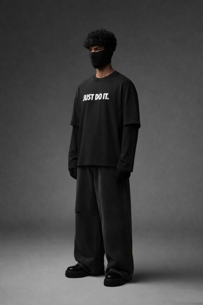 Just Do It Air Graphic Oversized T-Shirt (Black)