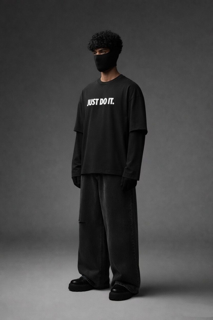 Just Do It Air Graphic Oversized T-Shirt (Black)